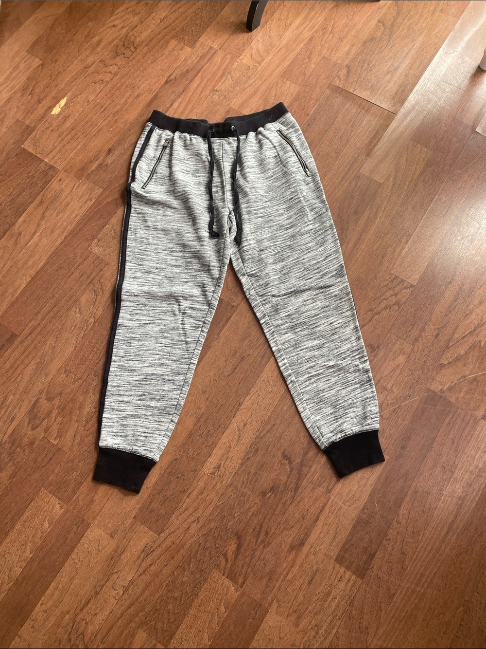 a.n.a Heather Gray Jogger Sweatpants with Black Accents